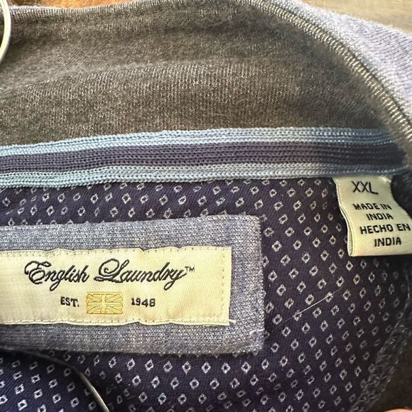 English Laundry XXL Performance 1/4 Zip Top in Pacific Blue - Picture 3 of 8